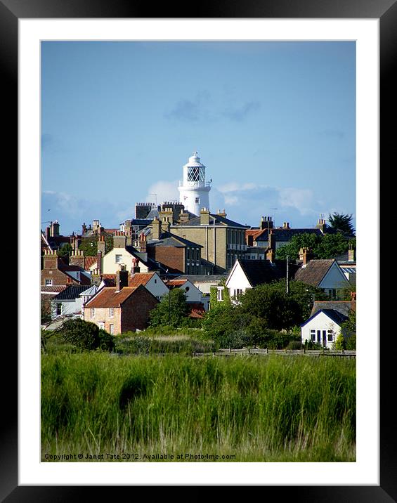 A View of Southwold Lighthouse. Framed Mounted Print by Janet Tate