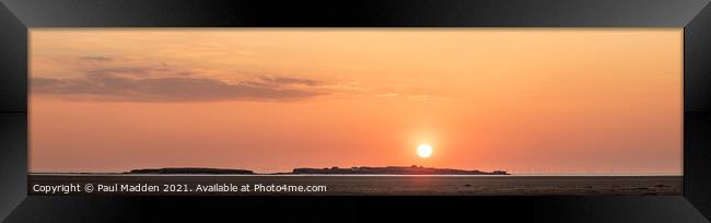 Hilbre Island Setting Sun Framed Print by Paul Madden