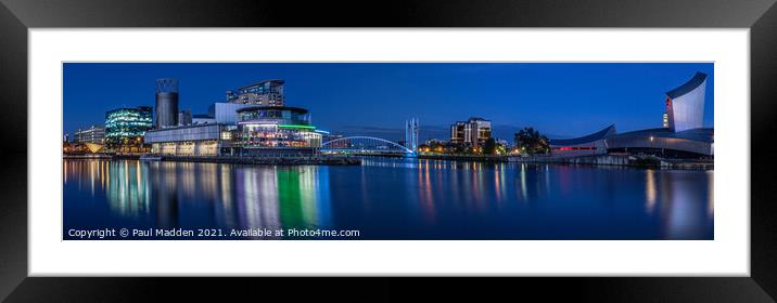 Salford Quays North Bay Panorama Framed Mounted Print by Paul Madden