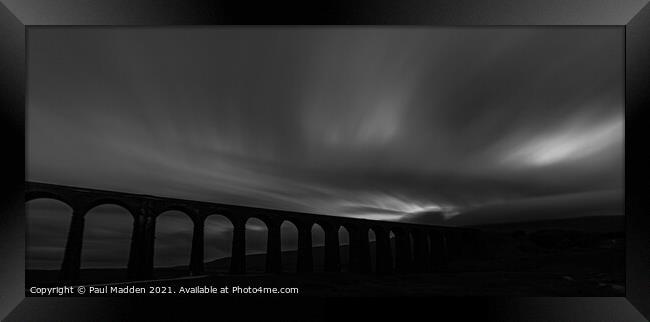 Ribblehead viaduct black and white Framed Print by Paul Madden