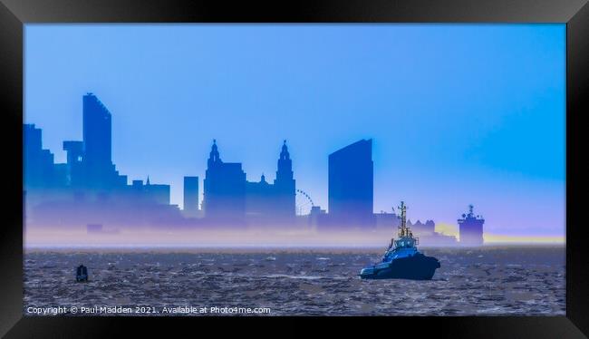 Morning on the river Mersey Framed Print by Paul Madden