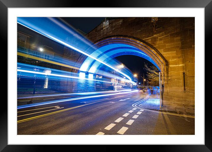 Long exposure of a bus in Chester Framed Mounted Print by Paul Madden