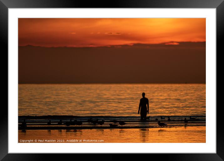 Crosby Beach After Sunset Framed Mounted Print by Paul Madden