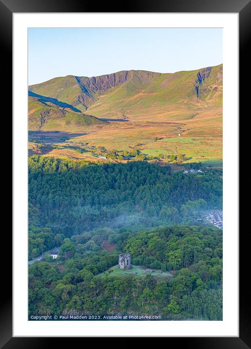 Dolbadarn Castle in the morning Framed Mounted Print by Paul Madden