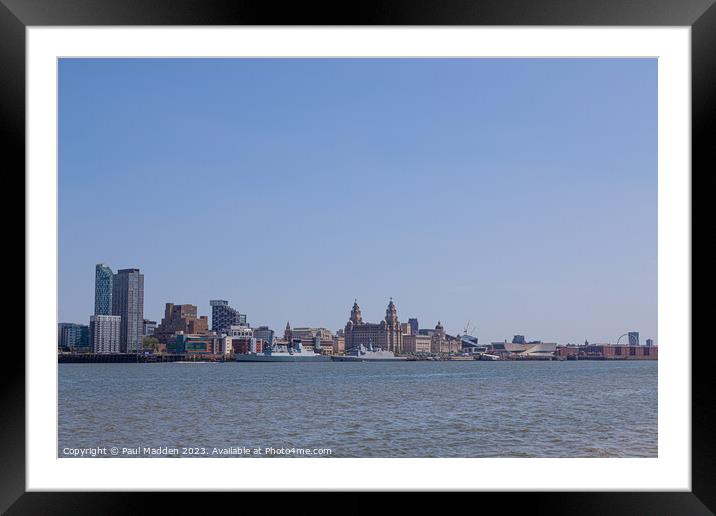 Liverpool waterfront and military ships Framed Mounted Print by Paul Madden