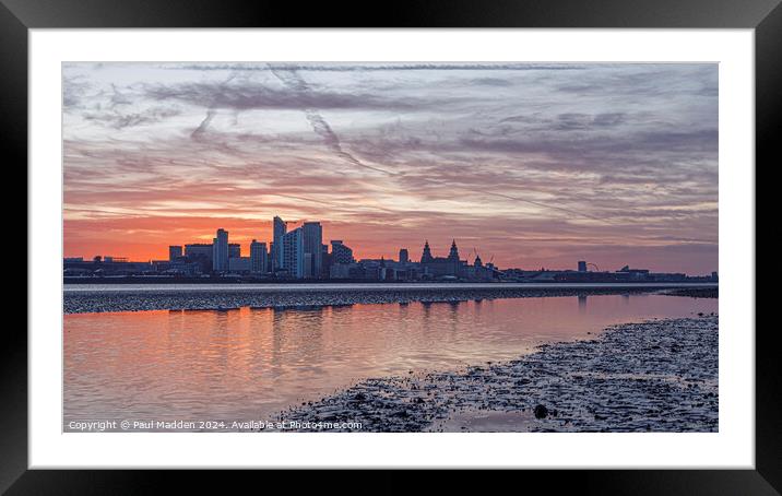 Liverpool Waterfront Sunrise Framed Mounted Print by Paul Madden