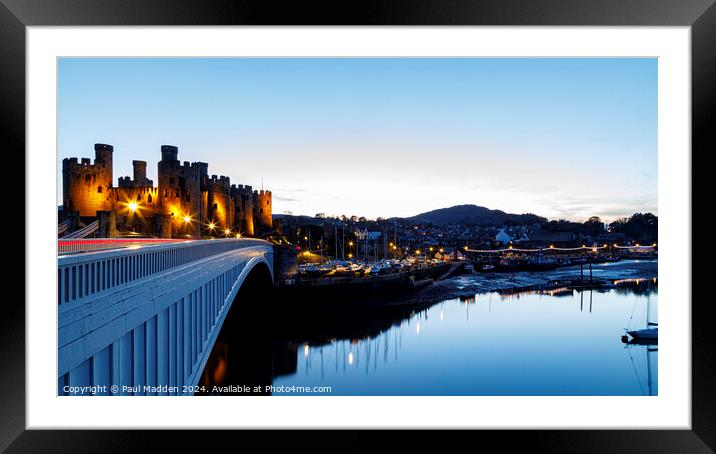 Conwy Castle at dusk Framed Mounted Print by Paul Madden
