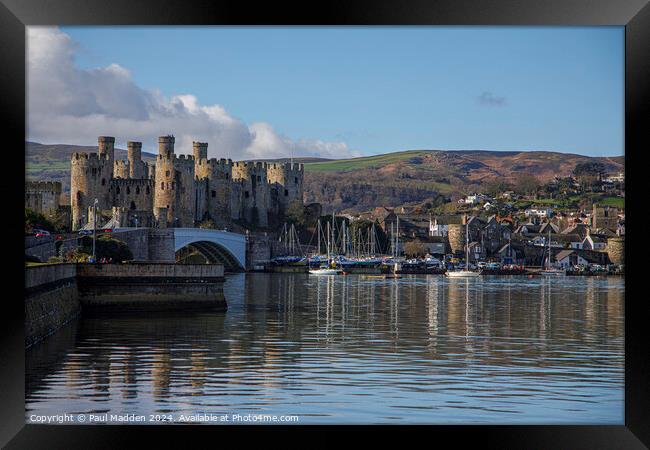 Conwy Marina and Conwy Castle Framed Print by Paul Madden