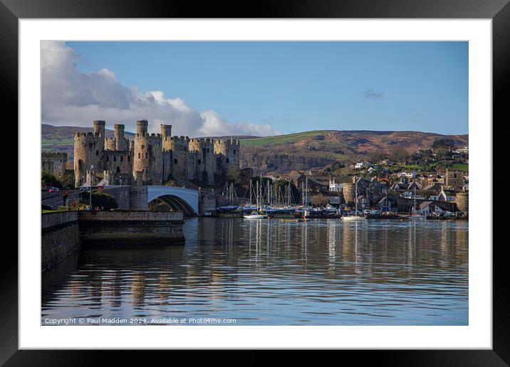 Conwy Marina and Conwy Castle Framed Mounted Print by Paul Madden