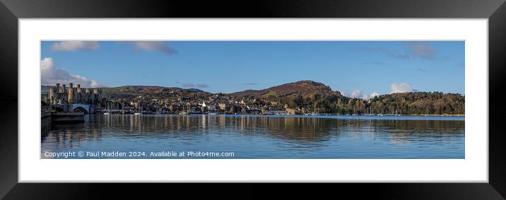 Conwy Marina Panorama Framed Mounted Print by Paul Madden