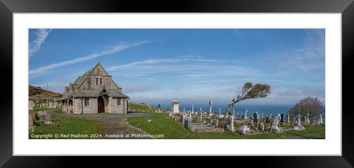 St Tudnos Church Panorama Framed Mounted Print by Paul Madden