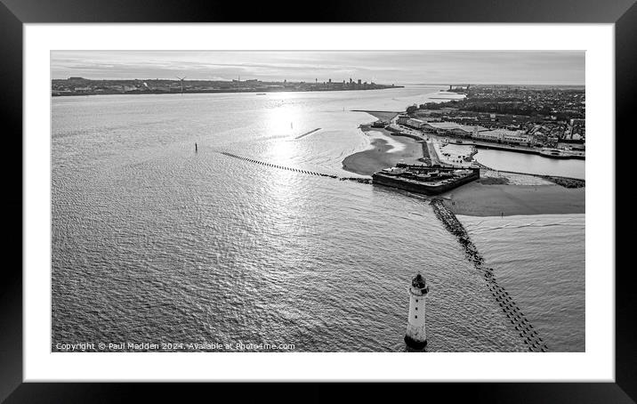 New Brighton and Liverpool waterfront Framed Mounted Print by Paul Madden