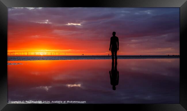 Sunset over the Irish Sea Framed Print by Paul Madden