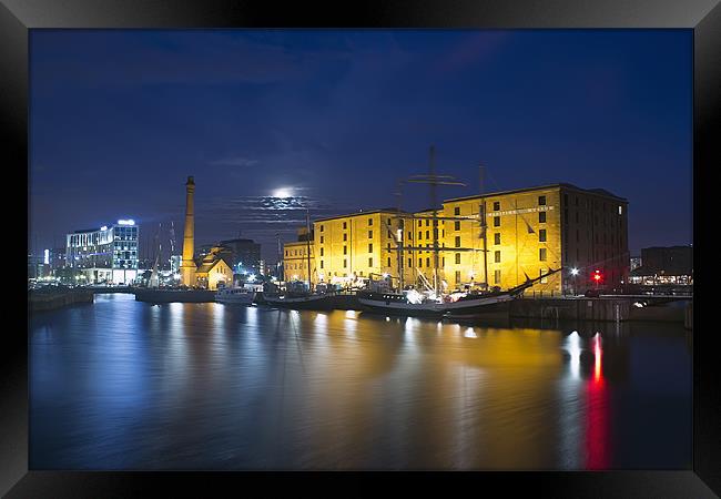 Canning dock at night Framed Print by Paul Madden