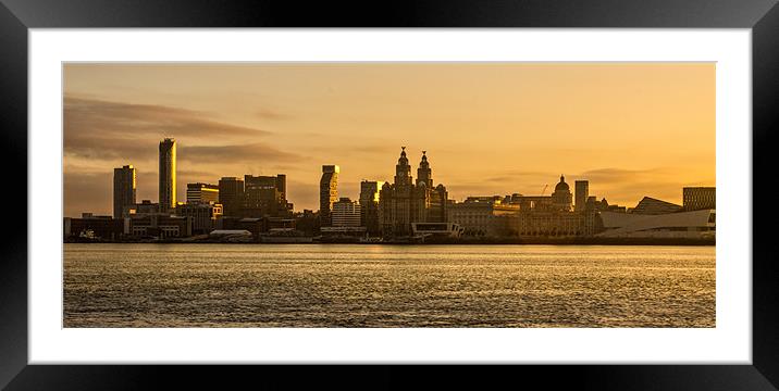 Liverpool waterfront at sunrise Framed Mounted Print by Paul Madden