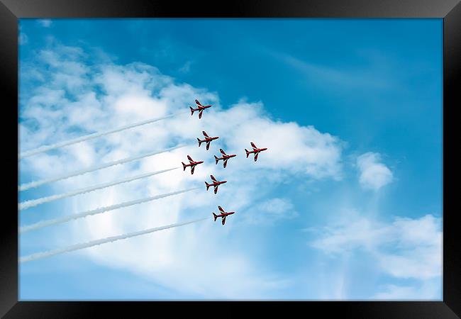 The Red Arrows Display Framed Print by Paul Madden