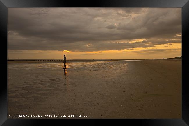 Crosby beach after the storm Framed Print by Paul Madden