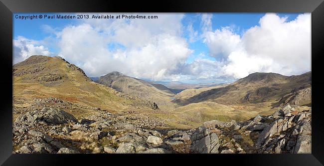 Scafell Pike Cumbria Panorama Framed Print by Paul Madden