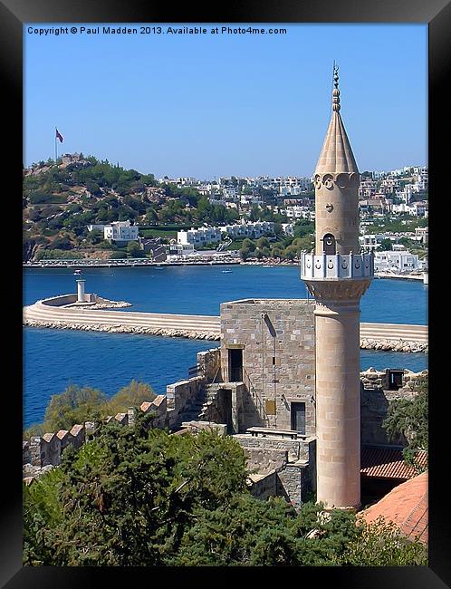 Bodrum Bay Mosque - Turkey Framed Print by Paul Madden