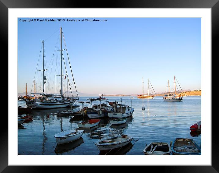 Bodrum Bay in the morning Framed Mounted Print by Paul Madden