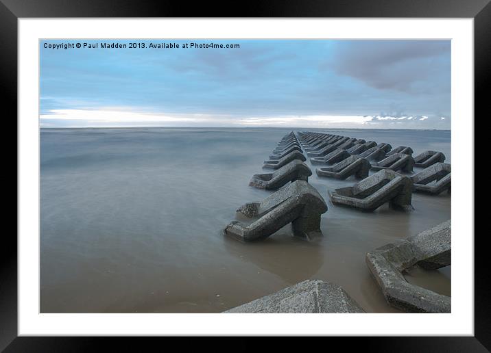 Incoming tide at dusk Framed Mounted Print by Paul Madden