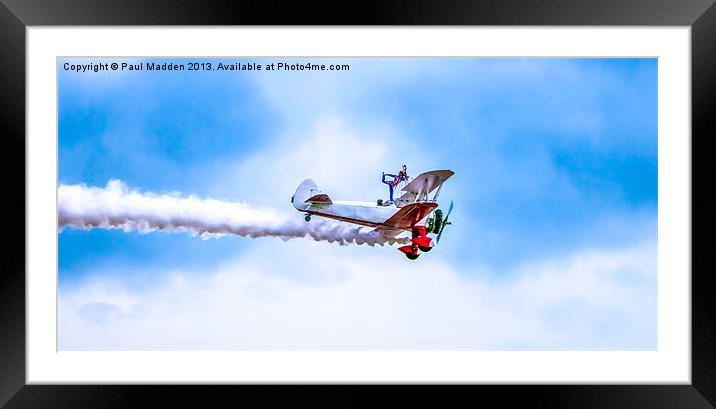 Southport Airshow Wingwalker Framed Mounted Print by Paul Madden