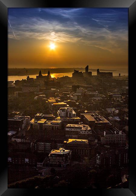 Sunset over Merseyside Framed Print by Paul Madden