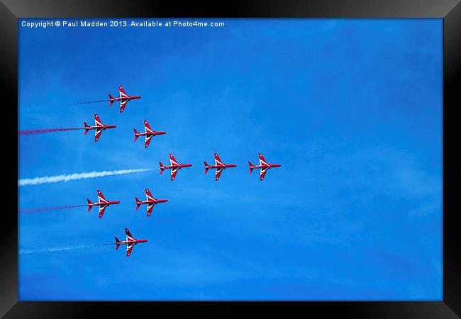 Red Arrows Concorde Formation Framed Print by Paul Madden