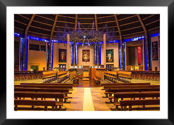 Liverpool Metropolitan Cathedral Interior Framed Mounted Print by Paul Madden