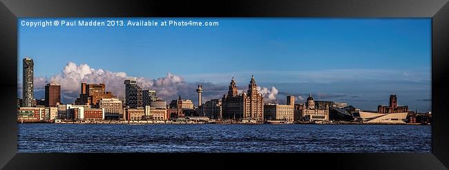 Liverpool Cityscape Panoramic Framed Print by Paul Madden