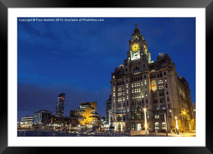 Liverpool Liver Building Framed Mounted Print by Paul Madden