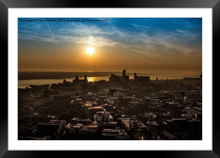 Sunset from the tower Framed Mounted Print by Paul Madden
