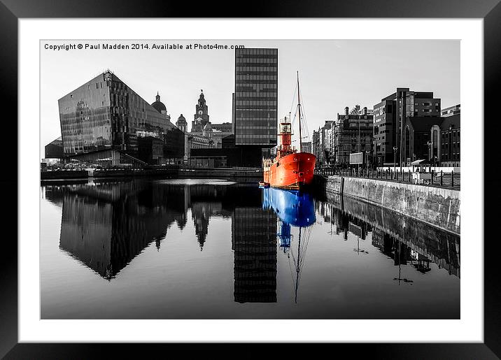 Canning Dock Red And Blue Framed Mounted Print by Paul Madden