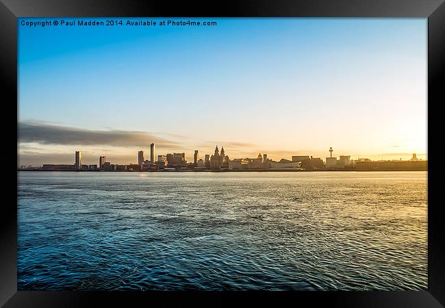 Sunrise over liverpool Framed Print by Paul Madden