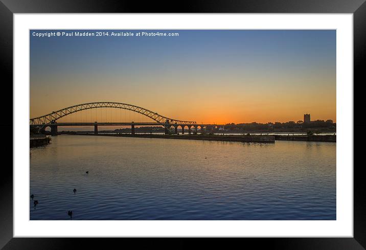 Runcorn Bridge sunset Framed Mounted Print by Paul Madden