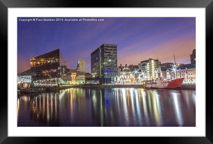 Canning Dock at night Framed Mounted Print by Paul Madden