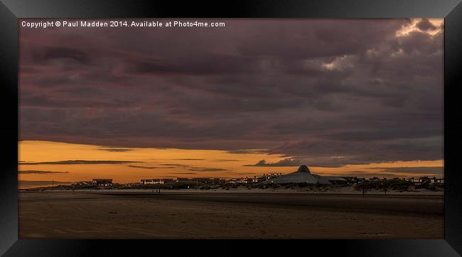 Crosby Beach as dusk Framed Print by Paul Madden