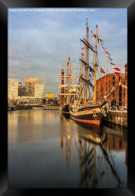 Pelican and Mercedes tall ships Framed Print by Paul Madden