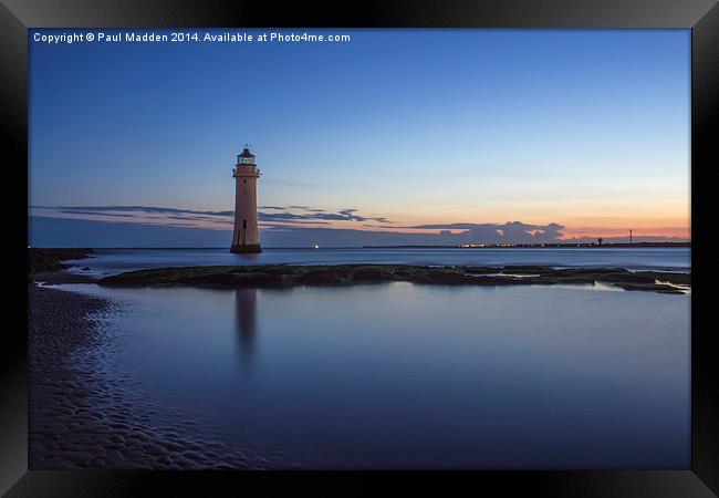 New Brighton Lighthouse Morning Framed Print by Paul Madden