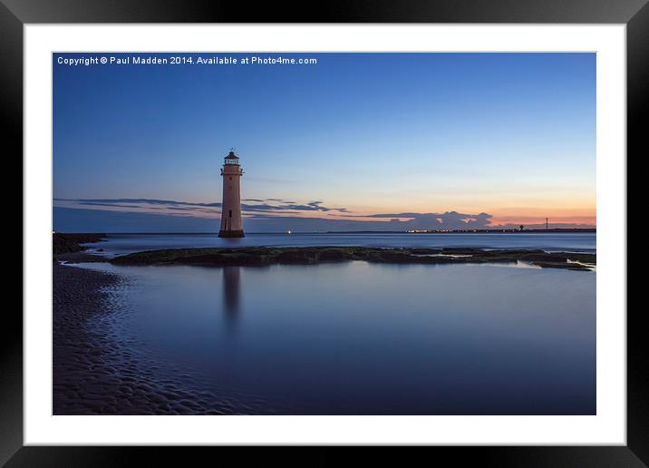 New Brighton Lighthouse Morning Framed Mounted Print by Paul Madden