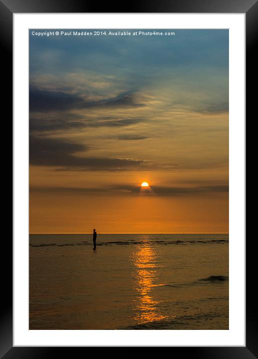  Crosby Beach Summer Sunset Framed Mounted Print by Paul Madden