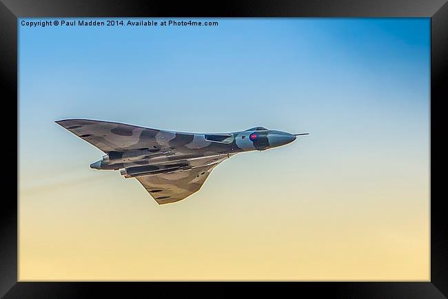 Vulcan Bomber Framed Print by Paul Madden