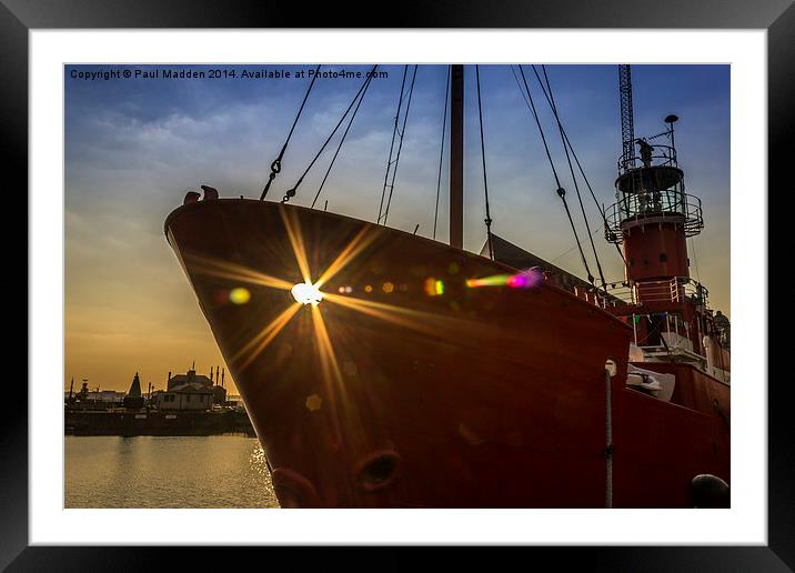 Sunbeams through the lightship Framed Mounted Print by Paul Madden