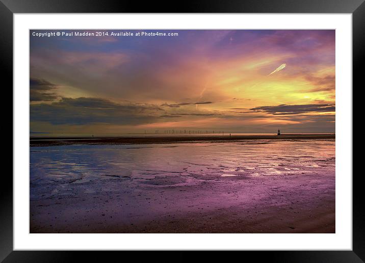 Crosby Beach - Liverpool Framed Mounted Print by Paul Madden