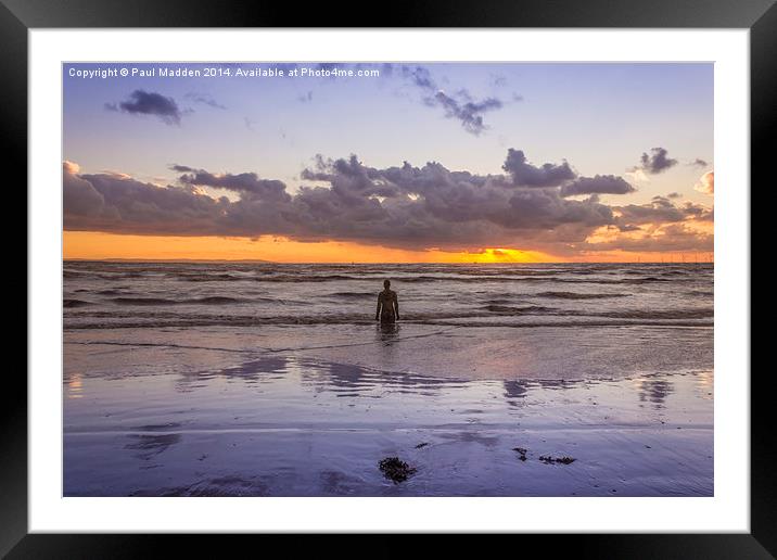 Autumn sunset at Crosby Beach Framed Mounted Print by Paul Madden