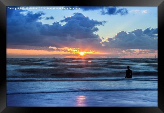  Incoming tide at Crosby Beach Framed Print by Paul Madden