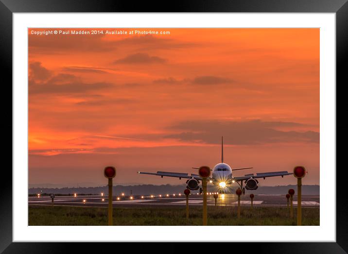 Liverpool Airport at sunset Framed Mounted Print by Paul Madden