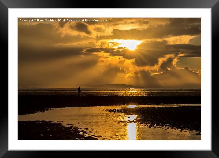 Sunbeams through the storm clouds Framed Mounted Print by Paul Madden