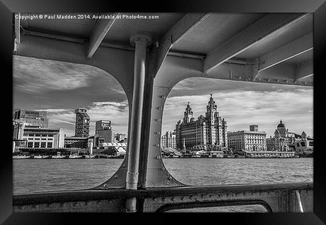 Liverpool waterfront from the Mersey Ferry Framed Print by Paul Madden