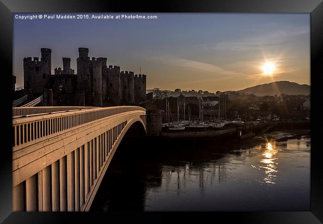 Conwy at sunset Framed Print by Paul Madden